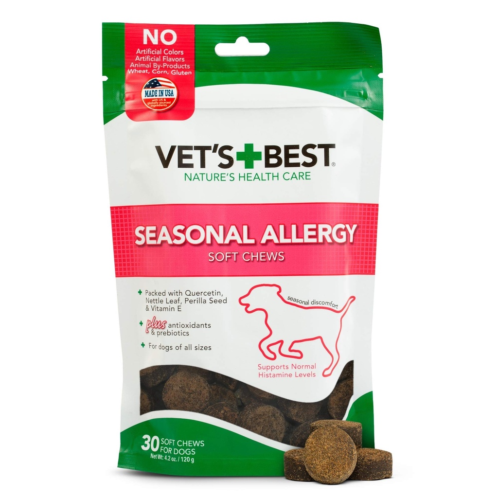 Migliore allergia stagionale Integratori per cani da masticare, Irritazione della pelle dei cani di Soothes a causa delle allergie stagionali, fornitura di 30 giorni