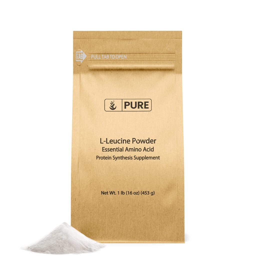 Ingredienti originali puri L-Leucina (1lb) Polvere, integratore aminoacido essenziale, Lab-Verified