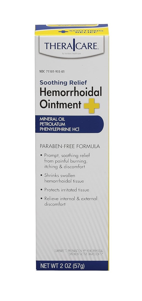 Thera Care Hemorrhoidal Ointment | Soothes Itching and Burning | 1.0 oz | Rilievo del sintomo emorroide | Fast Acting | Paraben-Free |