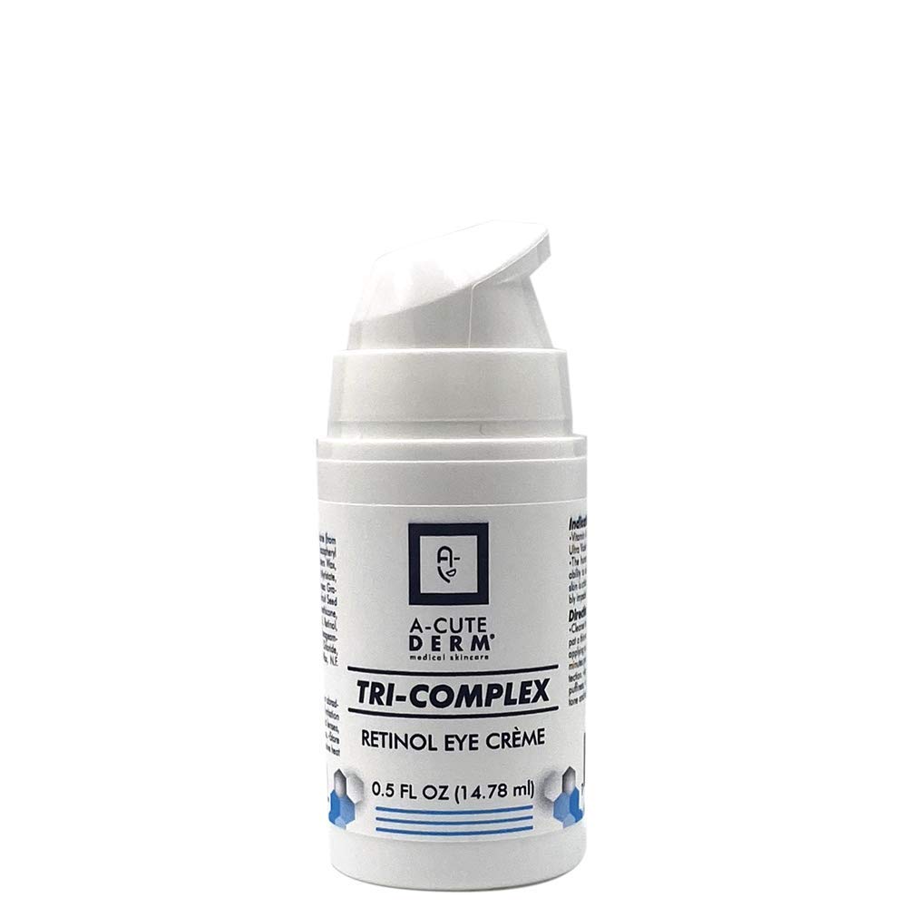 A-Cute Derm Tri-Complex Retinol Eye Crème – Idrating Eye Cream con Retinol, Vitamina C & E – aiuta a smuovere l'apparizione di linee sottili – 0.5 oz