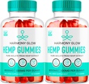 (2 Confezione) Harmony Glow Gummies, Harmony Glow Hemp Gummies, Harmony Glow Supplement, Harmony Glow Natural Hemp, HarmonyGlow Hemp Gummies, Harmony Glow Multivitamin Gummys, 60 Gummies per 2 mesi