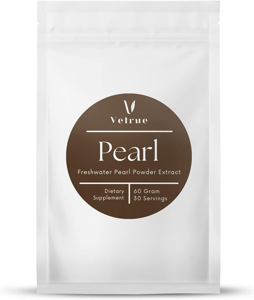 Polvere di perla pura | 60 grammi |100% ingredienti naturali da acqua dolce | Non OGM | Supplemento alimentare con calcio e aminoacidi (30 porzioni)