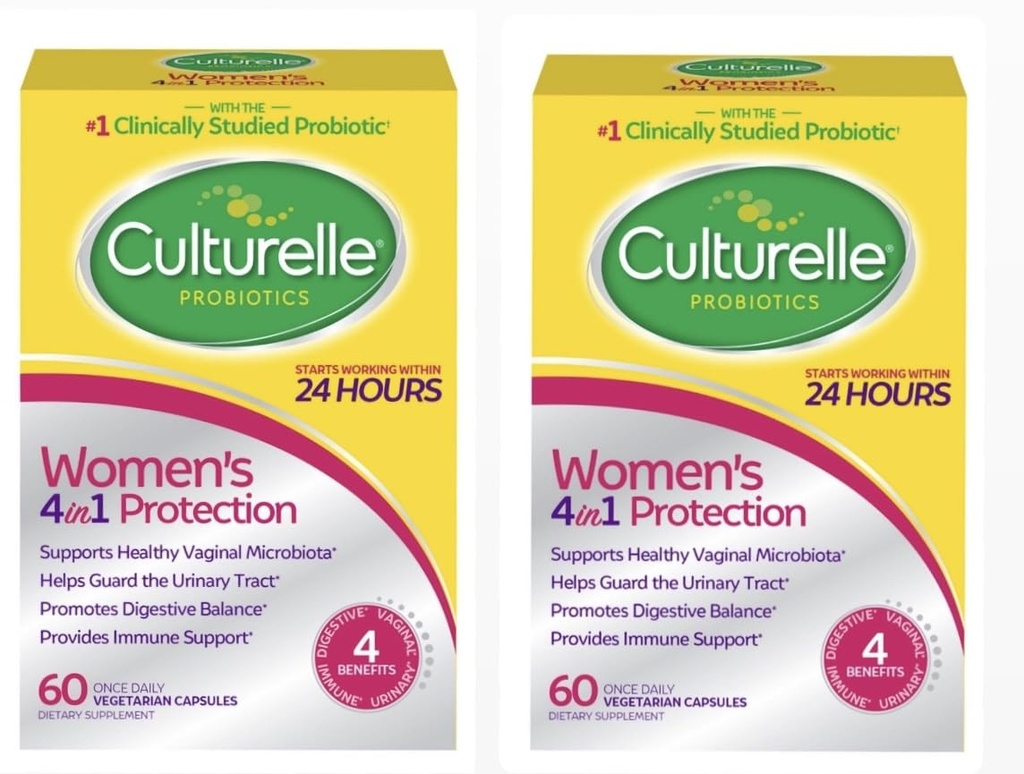 Probiotici quotidiani per le donne - Supporta la salute digestiva, vaginale e immunitaria, Diarrea occasionale, Gas & Bloating - Non-GMO 60ct (2 -Pack) (2)