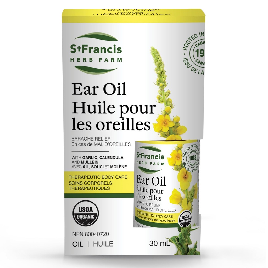 ST FRANCIS HERB FARM Olio d'orecchio biologico, 30 ML