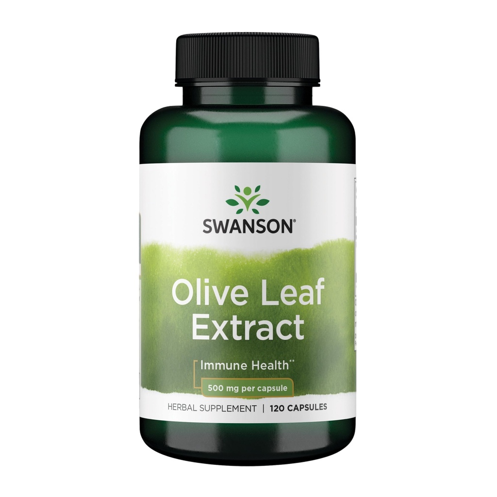 Estratto di foglie di oliva Swanson con 20% Oleuropein - Fornisce supporto immunitario, promuove la salute del sistema cardiovascolare, e supporta la pressione sanguigna sana - (120 capsule, 500 mg ogni)