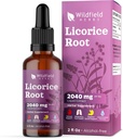 Estratto di radice di liquirizia Gocce 2000mg (Glycyrrhiza glabra L.) Integratore di erbe Absorbs Meglio di capsule, 1 mese di fornitura, 84 Servings, Alcol-Free Tincture - 2 Oz, Confezione da 1