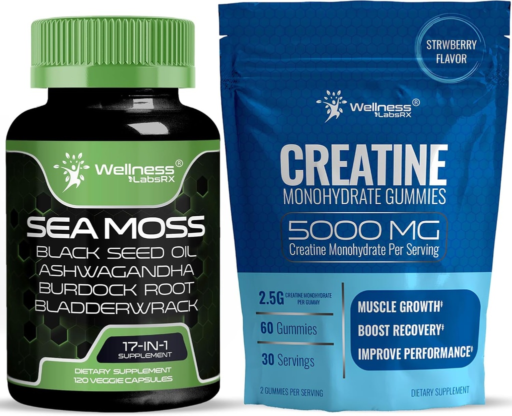 BENESSERE LABSRX Irish Sea Moss Capsule - Creatina Gummies 5000mg