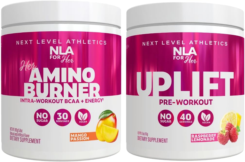NLA per il suo Pre / Intra Workout Stack (include il suo Thermogenic Amino Mango Passion e sollevare pre allenamento lampone Lemonade)