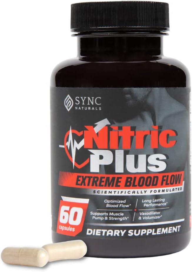 Nitric Plus- 800mg L Arginine- 400mg L Citrulline- Pillole di ossigeno nitrico ad alta resistenza | 30mg Niacin - Allenamenti ad alte prestazioni | Integratori di ossigeno nitrico per gli uomini e le donne