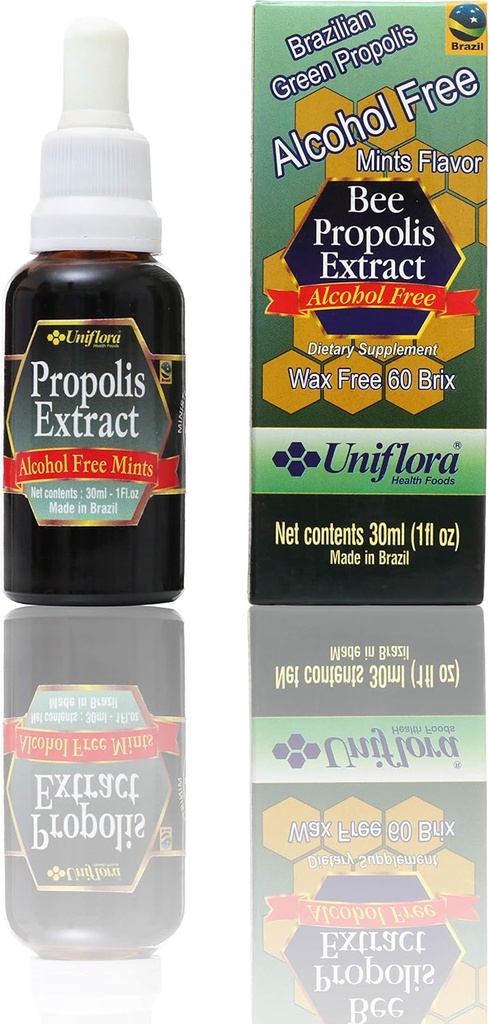Uniflora brasiliana Green Bee Propolis – 60 Brix – Estratto liquido senza alcool – aroma di menta – 30ml