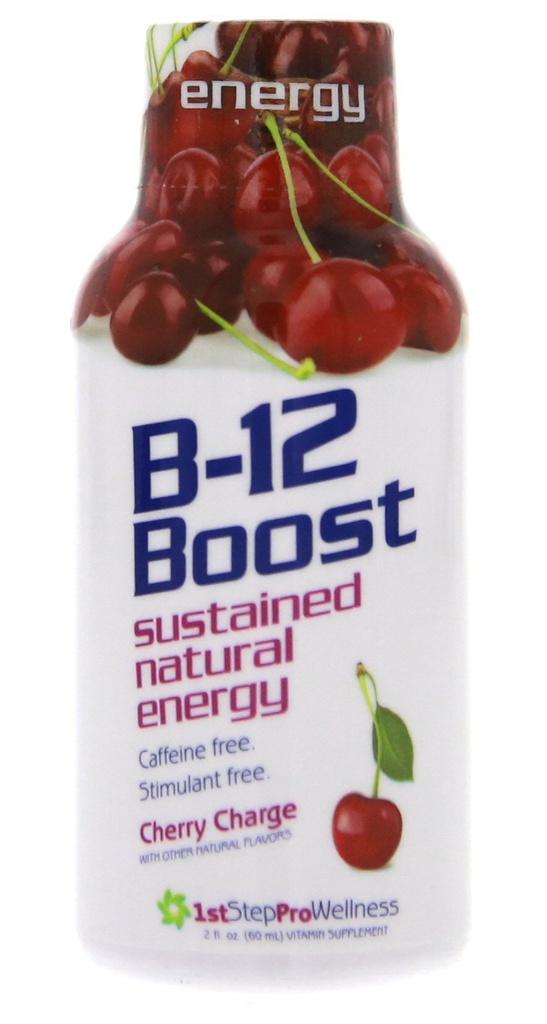 1 ° passo per l'energia B-12 Boost Cherry Charge 12 (2 fl oz) bottiglie