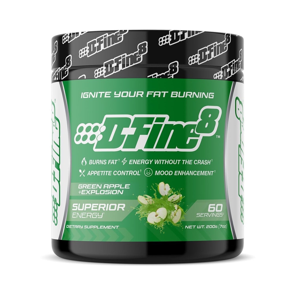 Termogenico Pre-Workout Energy Powder & Shredding Supplement, Boost Energy Mood & Focus, Sugar Free, Contiene Senactiv, Endurance, 300mg Caffeina, N-Acetyl-L-Tyrosine (Green Apple Explosion)