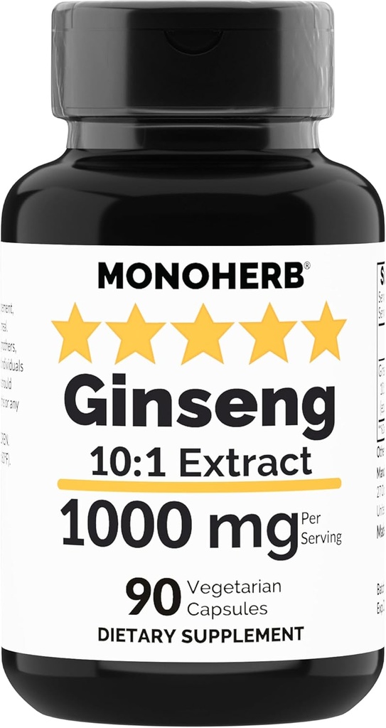 Estratto di Ginseng di MONOHERB 1000 mg - 90 capsule vegetariane