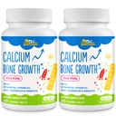 500 MG Calcium Supplemento con vitamina D3 & K2, Zinco, Magnesio e Prebiotici. Vitamine per bambini per altezza bambini. Forza di ossa, alto assorbimento, masticabili arancio, senza glutine, 120 schede