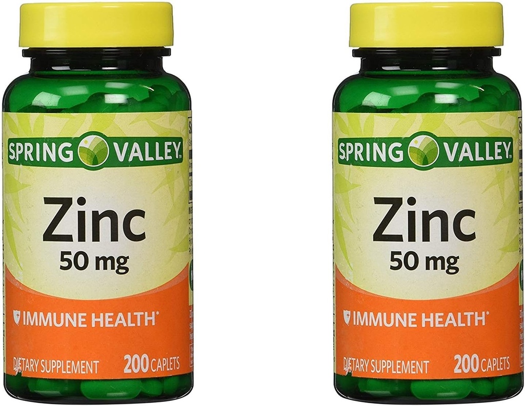 Vallo di primavera Zinco 50 mg, 200 Ct (2 Confezione)