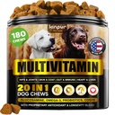 Integratori Multivitaminici 20-in-1 Cane - Immunità, Digestione, Joint and Heart Health Support - Vitamine Natural Dog con Biotina, Msm, Mirtillo, Glucosamina per Cani - 180 Chews