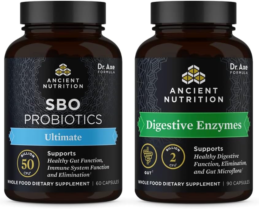 Antica Nutrition SBO Probiotici Capsule, Ultimate, 60 Count + Enzimi Digestivi Capsule, 90 Count