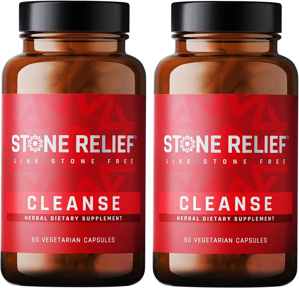 STONE RELIEF Cleanse - Premium Chanca Piedra Stone Breaker Complex - Miglior Dissolver Naturale per Uomini/Donne - Natural Kidney Cleanse & Detox Supplement - [2 Pack] - 120 Capsule - 1.200mg