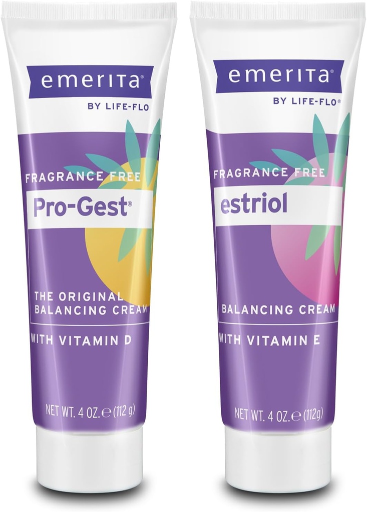 Emerita Pro-Gest Balancing Cream con Vitamina D, Progesterone ed Estriol - Fragrance Free, 60-Day Guarantee, 4oz