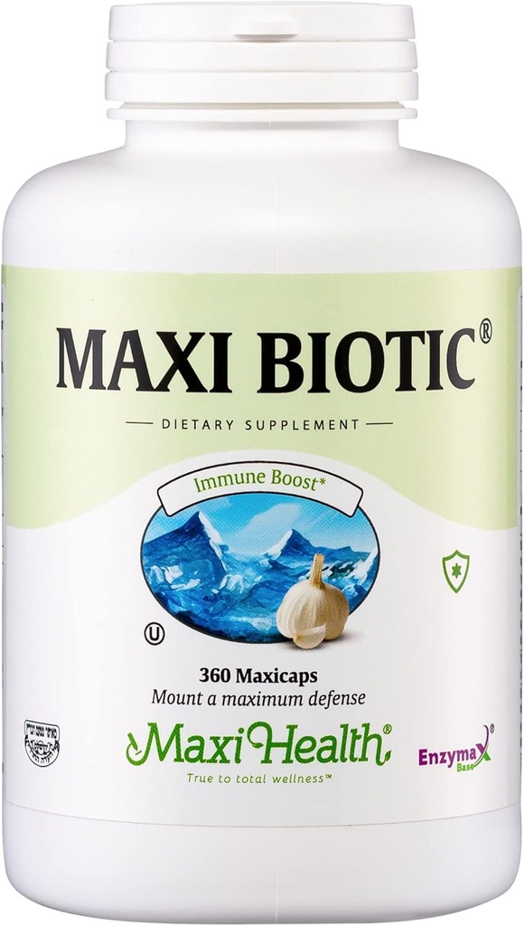 Maxi Salute - Maxi Biotic Aged Estratto di Aglio Capsule (360 Conte) | Aglio Kyolic Supplemento con Spirulina, Echinacea, Oregano e Enzymax - Antiossidante naturale - Supporto benessere