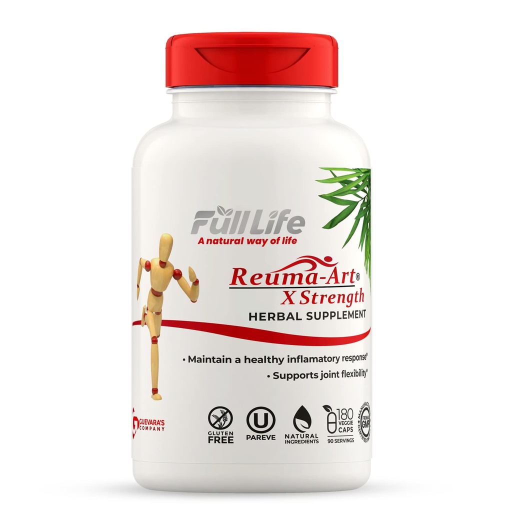 Full Life Reuma-Art X Strength – 400 mg Integratori a base di erbe - Supporta la flessibilità congiunta – 180 capsule vegetali