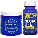 NATURAL STACKS NeuroLife & Resveratrol Supplement Bundle - Supporta Longevità & Brain Aging* - 120 Capsule Totali