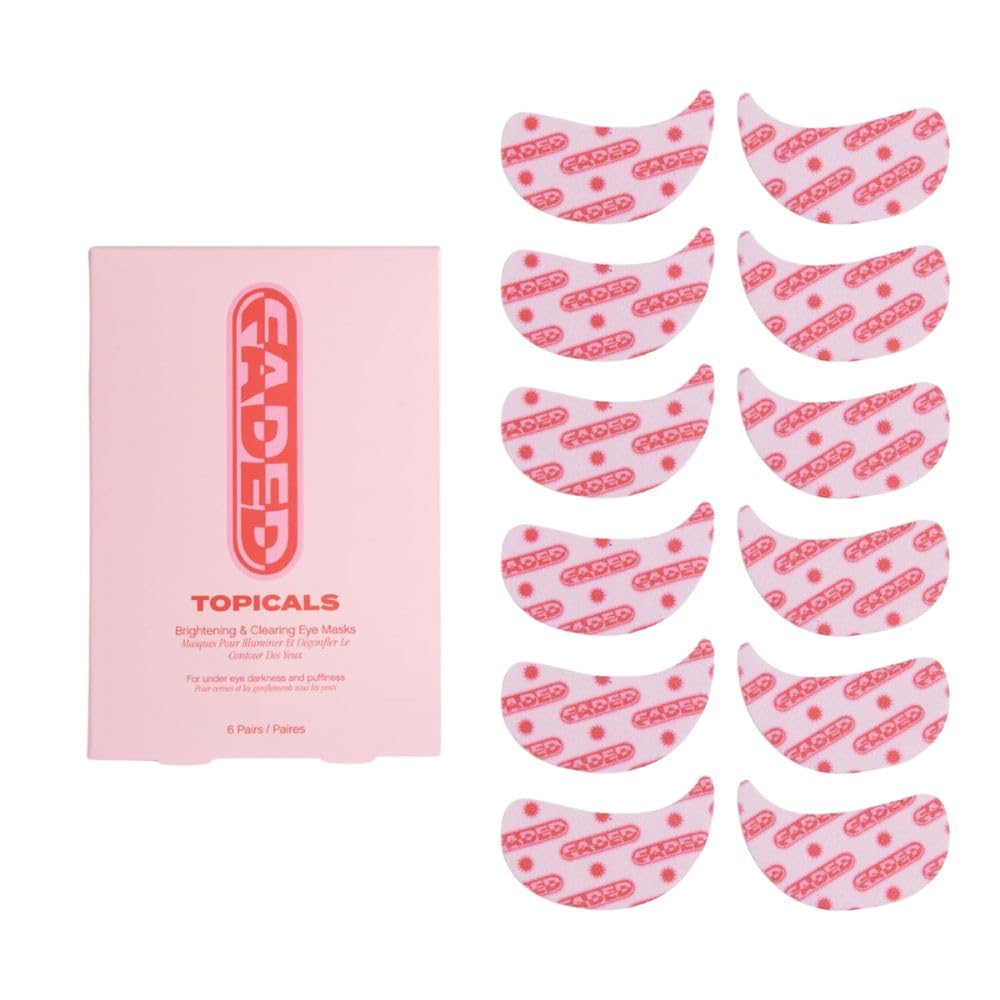 Topicals Faded Brightening Under Eye Masks | Rivitalizzare le patch per depuff, Hydrate e Illuminate | Diminisce cerchi scuri e linee sottili | Realizzate con acido Kojic, caffeina e niacinamide