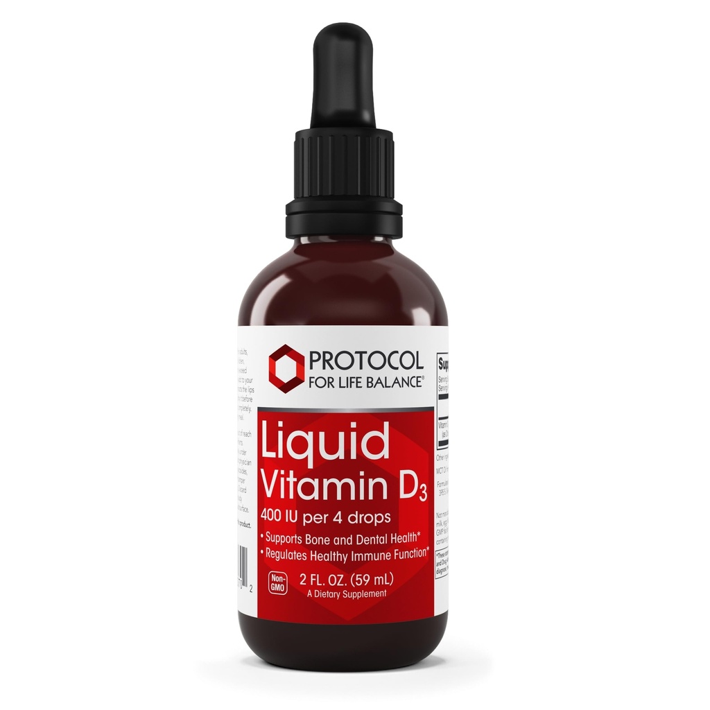 PROTOCOLLO PER LA VITA BALANCE - Vitamina liquida D-3 - Supporta l'assorbimento del calcio, la salute ossea e dentale, e la funzione immunitaria nelle gocce di facile amministrazione - 2 Fl oz (60 mL)