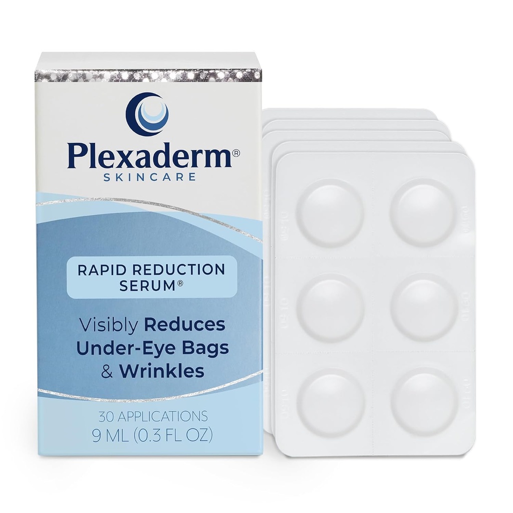 Plexaderm Rapid Reduction Eye Serum - Riduce Visibilmente Under-Eye Bags, Wrinkles, Dark Circles, Fine Lines & Crow's Feet istantaneamente, Anti Aging Wrinkle Remover for Face, 30 Single Use Pods
