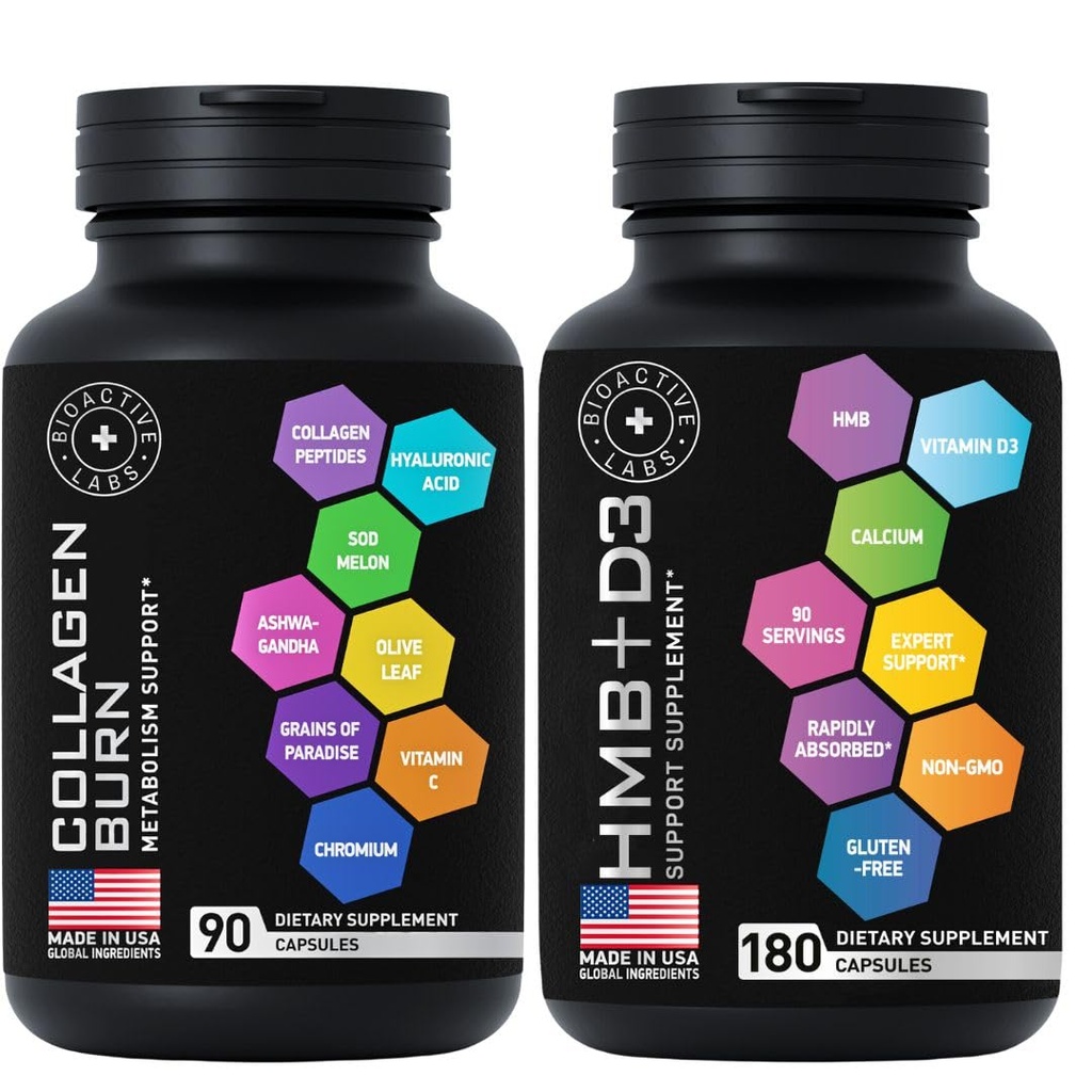 Termogenico Multi Collagen Burn e HMB D3 Supplemento - Fitness e perdita di peso Bundle