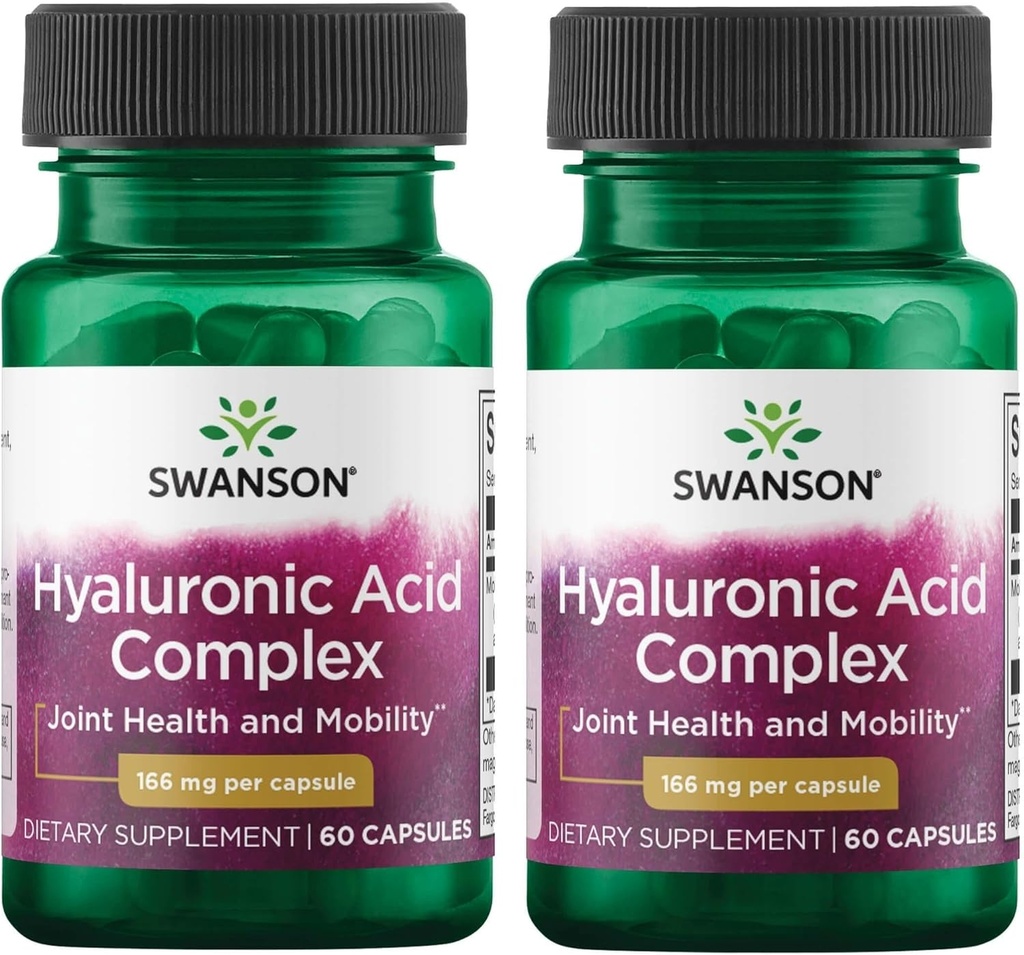 Swanson Hyaluronic Acid Complex 166 mg 60 Caps (2 Confezione)