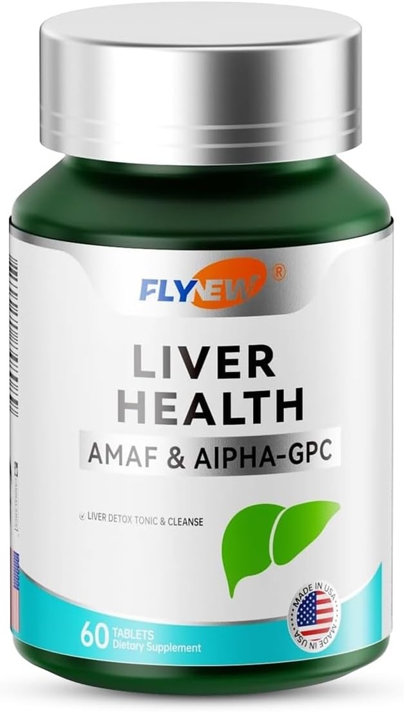 Liver Health, Detox & Repair, Supporto per fegato Made in USA, NADH & Alpha-GPC, PQQ, L-teanina, GMP, 60 compresse