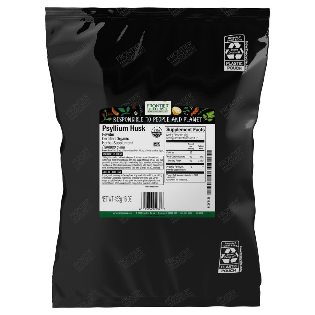 Polvere di Husk di Psyllium organico della coop anteriore 1lb