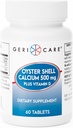 GeriCare Oyster Shell Calcium 500mg + Vitamina D, Bone Salute, Integratori nutrizionali Tablet, 60 conte (Pacchetto di 1)