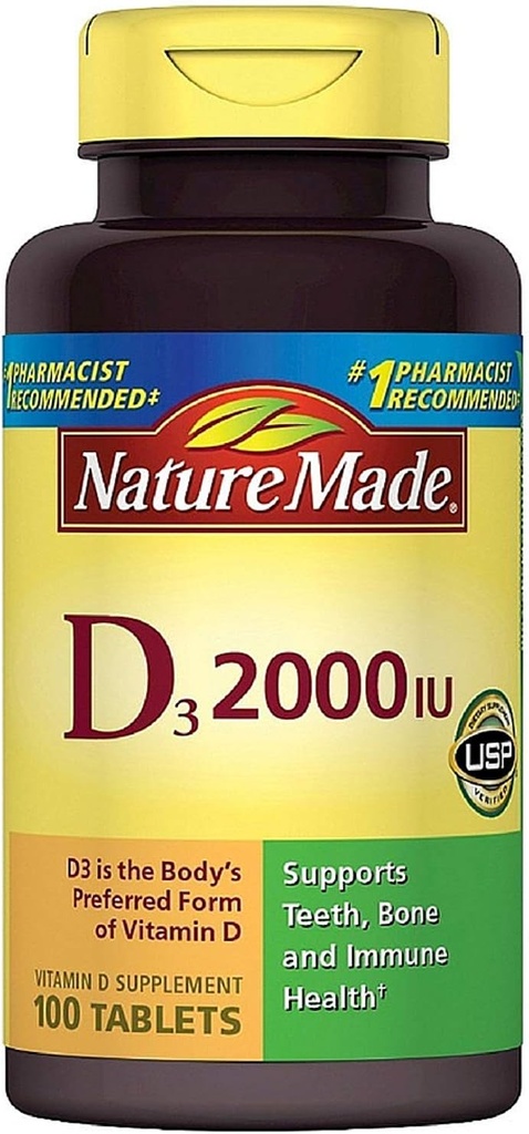 Natura fatta Vitamina D3 2000 IU compresse 100 ea (Pacchetto di 11)