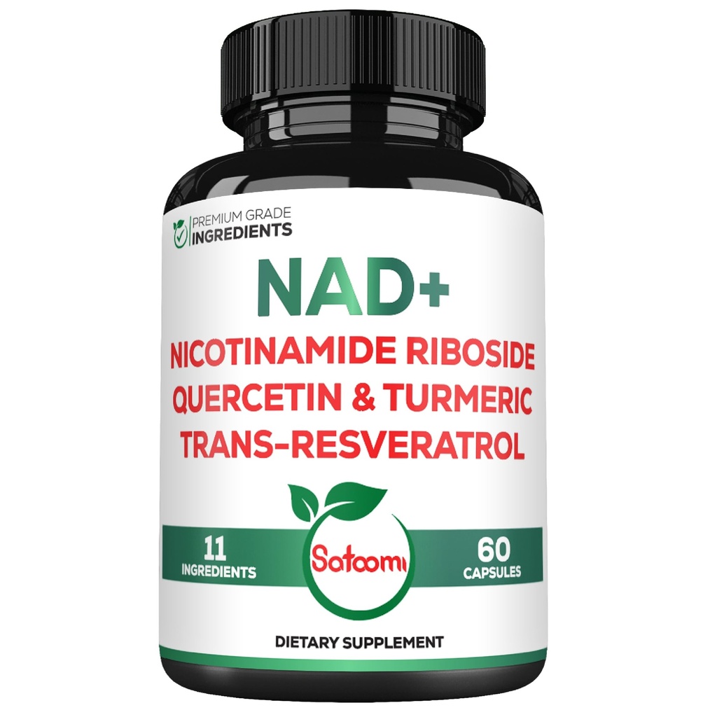 Satoomi NAD Supplemento per le donne - NAD Nicotinamide Riboside Resveratrolo 900mg, Quercetina, Turco, Astragalus, Ginseng, Vitamina D3, Vitamina C - 60 Conte