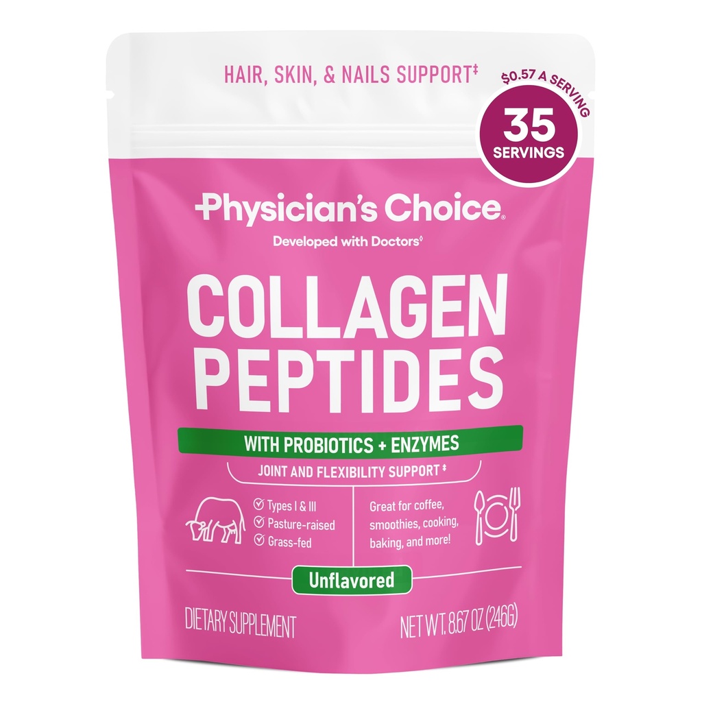Peptidi di collagene di CHOICE del medico - Polvere proteica idrolizzata per capelli, pelle, giunti - erba Fed, non OGM