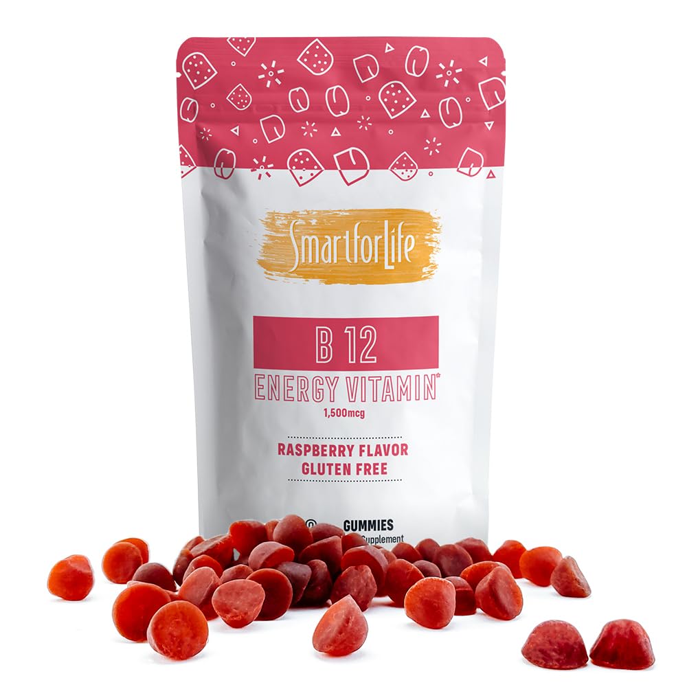 Vitamine B12 Gummy - 1500 mcg Vitamina B12 Gummies per adulti e bambini - Aiuta con energia, Metabolismo, Bone Nervous System Support - Raspberry Flavor - 60 Conte - 60 giorni di alimentazione