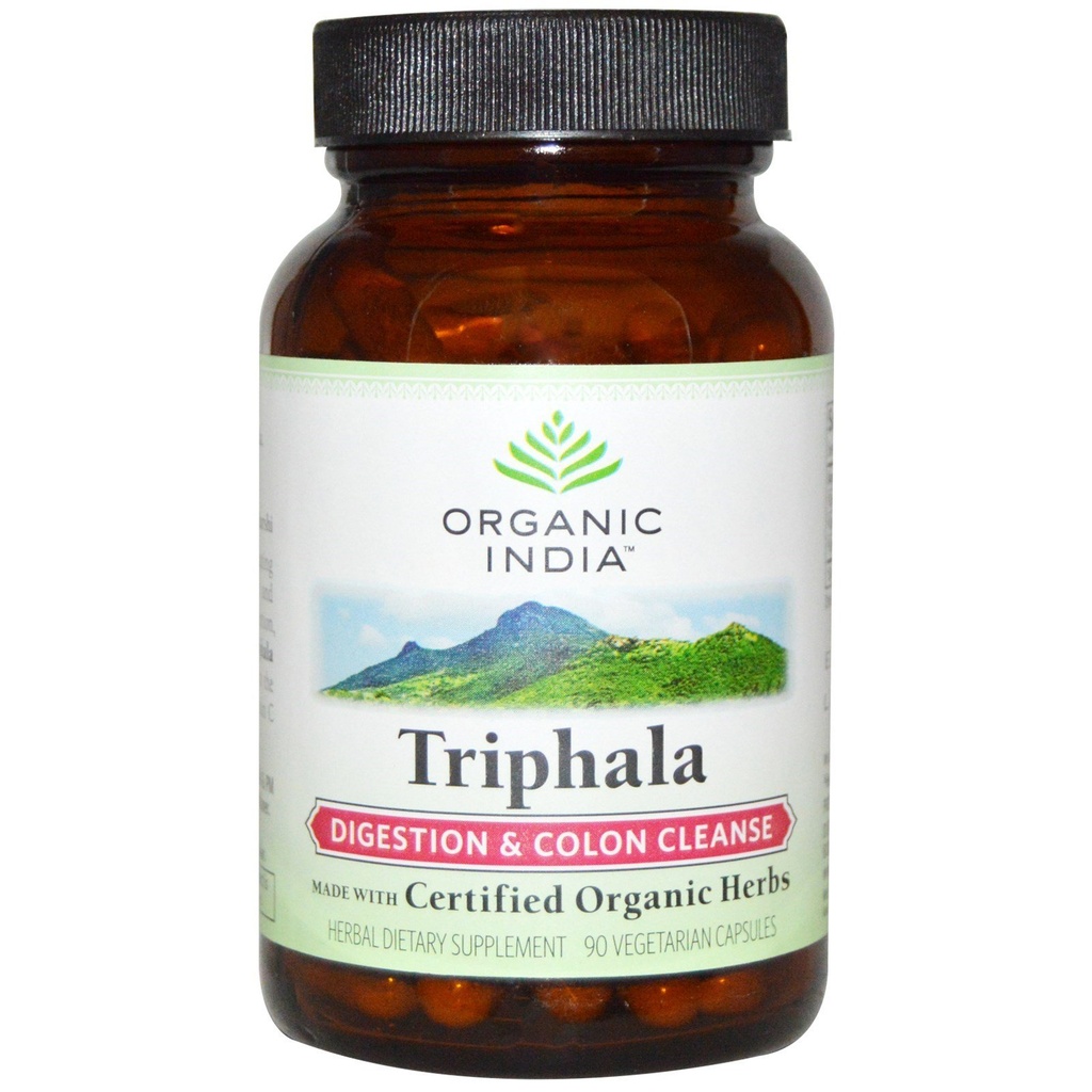 ORGANIC INDIA Triphala Capsule Organici - Integratore di erbe con Amla, Bibhitaki, Haritaki, Digestione & Colon Supporto, Supporto di sistema immunitario, Adaptogen, Vegan, USDA Certificato Organico - 90 Capsule