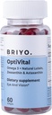 Briyo Optivital Eye Health Supplement con Lutein, Zeaxanthin, Astaxanthin e Omega 3 – Supporta Clarity visiva, Screen Fatigue Relief e Long Term Retinal Health – Un al giorno, 60 Softgels