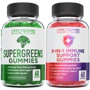 Atlantis Nutrition 60 Supergreens Gummies + 8-in-1 Supporto immunitario 60 Gummies