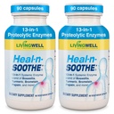 Integratori di supporto congiunti HEAL-N-SOOTHE - Enzimi proteolitici come Bromelain & Papain, con Boswellia, Turmeric & Ginger- Promuove la funzione digestiva delle proteine & Body Defense Wellness- 90 Count (2 Pack)