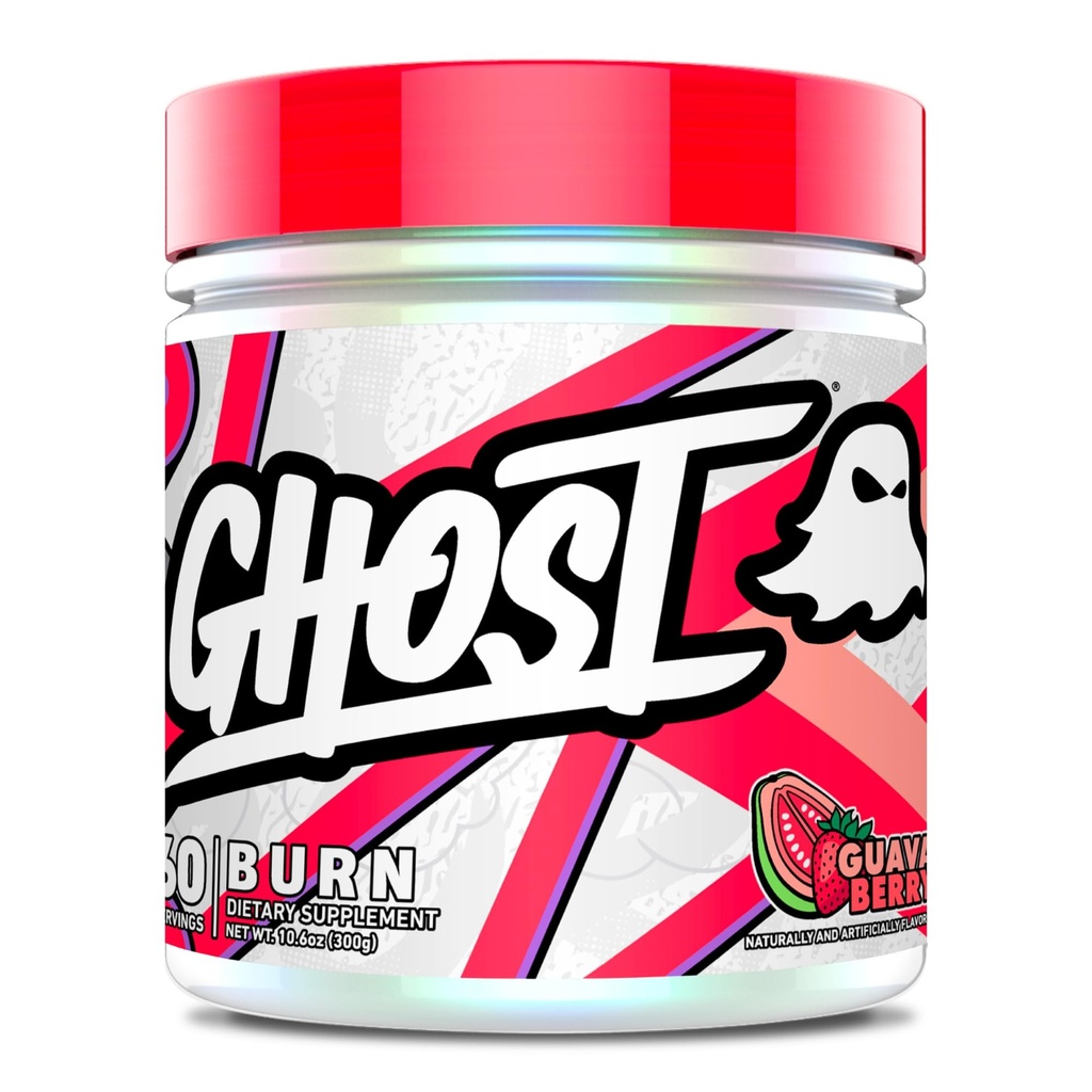 GHOST Burn Weight Management Powder, Guava Berry (60 Serve) - Metabolismo & Energy Support Supplemento per Uomo & Donne - Caffeina naturale, L-Carnitina & L-Tyrosine - Gluten, Soy & Sugar-Free, Vegan