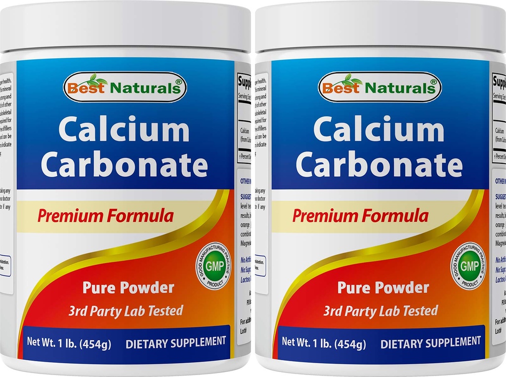 2 Confezione - Polvere di carbonato di calcio naturale migliore 1 Pound (Totale 2 Pound) - Grado alimentare