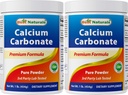 2 Confezione - Polvere di carbonato di calcio naturale migliore 1 Pound (Totale 2 Pound) - Grado alimentare