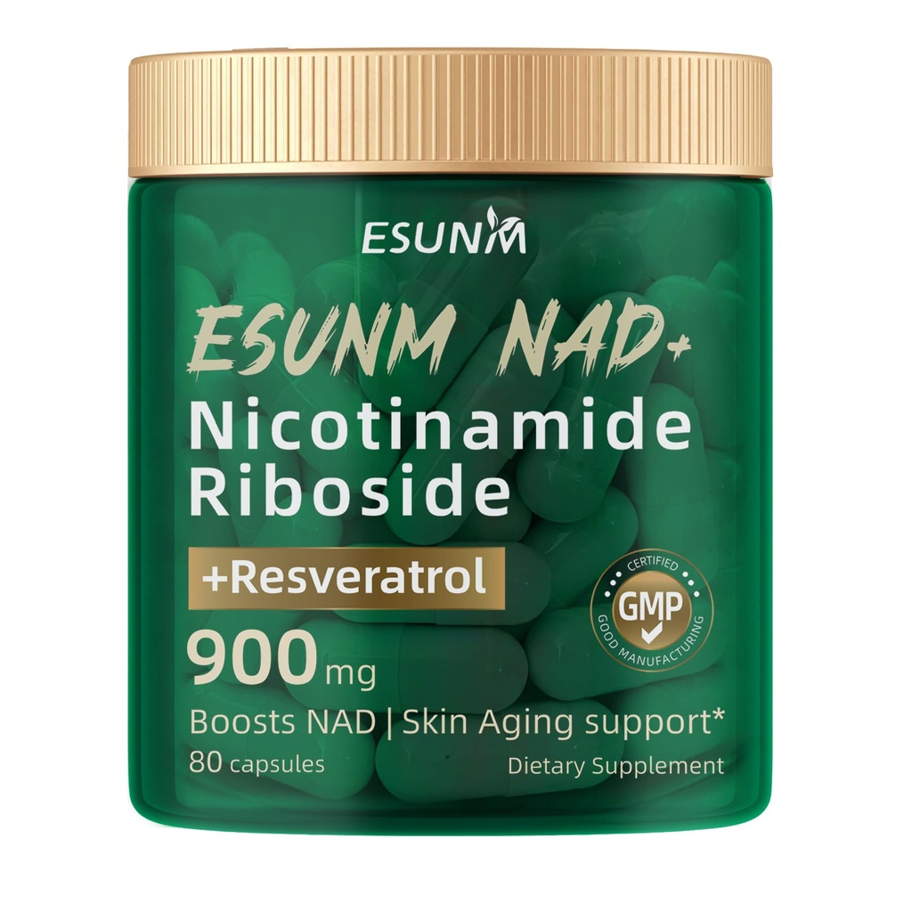 Nicotinamide Riboside 900mg, NMNH Supplemento Resveratrolo Integratori nutrizionali, Supplemento per Anti-invecchiamento, Energia, Focus - 80 capsule