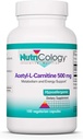 Nutrizione Acetil-L-Carnitina 500mg Supplemento - Metabolismo e supporto energetico, ALC, Aminoacido Free Form, Capsule Vegetariani - 100 Conte