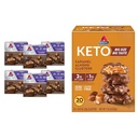 Atkins Pecan Caramel & Caramel Almond Clusters, 60 & 20 Conte, Alta fibra, Basso zucchero, Carburo basso