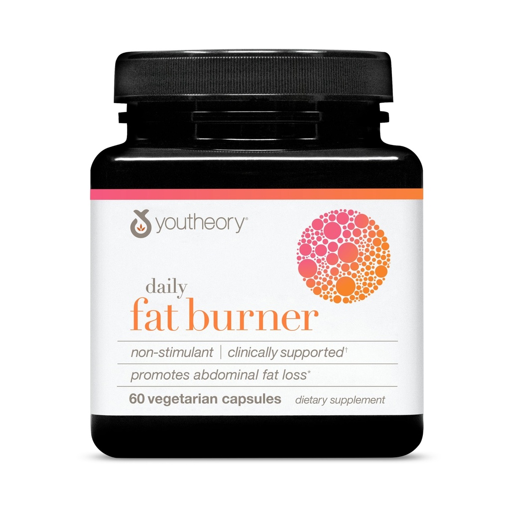 Youtheory Daily Fat Burner - Supporta la composizione corporea e il metabolismo - con Citrus Fruit Blend, Chromium & Cayenne Extract - Gluten, Soy & Dairy Free - 60 capsule vegetariane