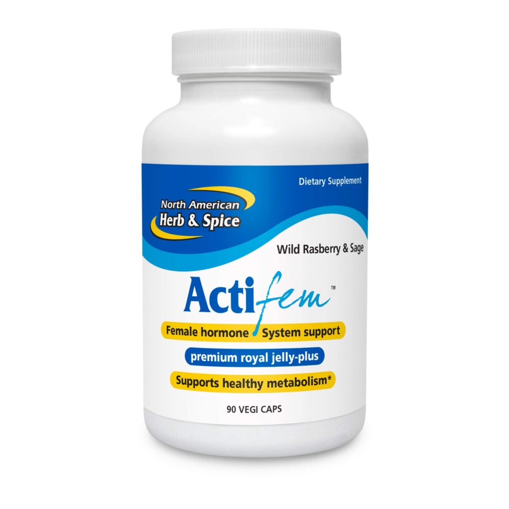 NORTH AMERICAN HERB & SPICE ActiFEM - 90 capsule - Supporta l'equilibrio dell'ormone per le donne, il metabolismo & Mood - Royal Jelly, Wild Atlantic Kelp, Fennel - Non OGM - 90 Total Servings